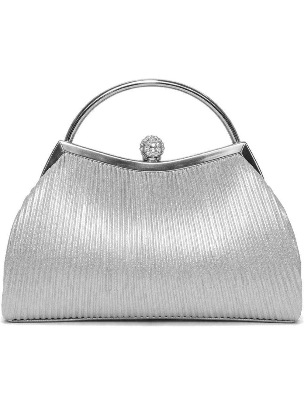 Women's Silver Sparkly Clutch Purse Small Prom Wedding Evening Party Chain Bag